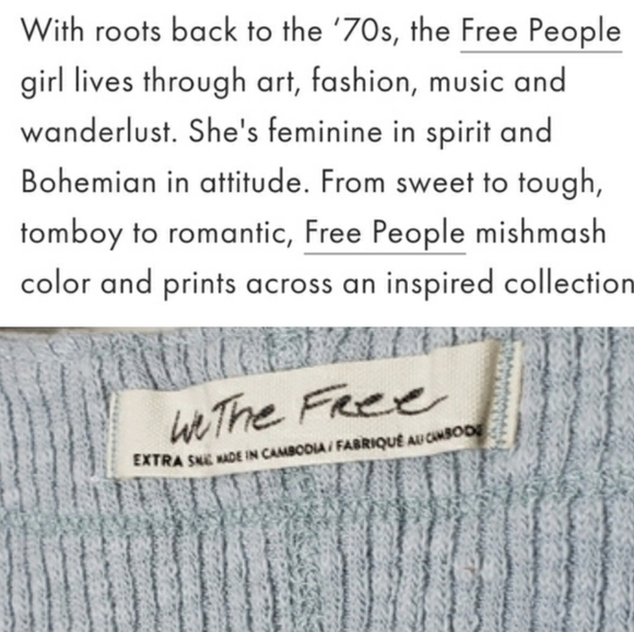NEW Free People Faux Wrap Ribbed Jersey Lupine Top Thermal Knit Bohemian Spring - Picture 2 of 15